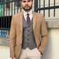 Oliver Mustard Self-Patterned Slim Fit Blazer