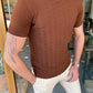 Alejandro Camel Plaid T-Shirt