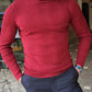 Geneva Claret Red Striped Turtleneck Knitwear