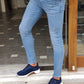 Elmore Blue Ripped Slim Fit Jeans