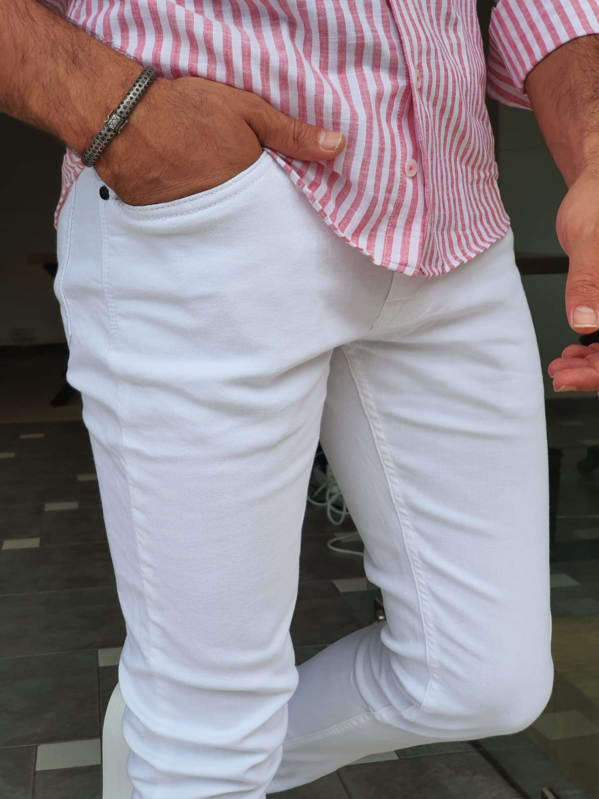 Guarda White Slim Fit Jeans