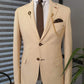 Burgas Beige Slim Fit Blazer