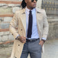 Pistoia Beige Slim Fit Trench Coat