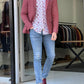 Oliver Red Self-Patterned Slim Fit Blazer