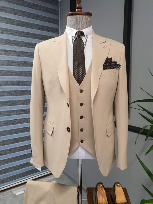 Varese Beige Slim Fit Suit