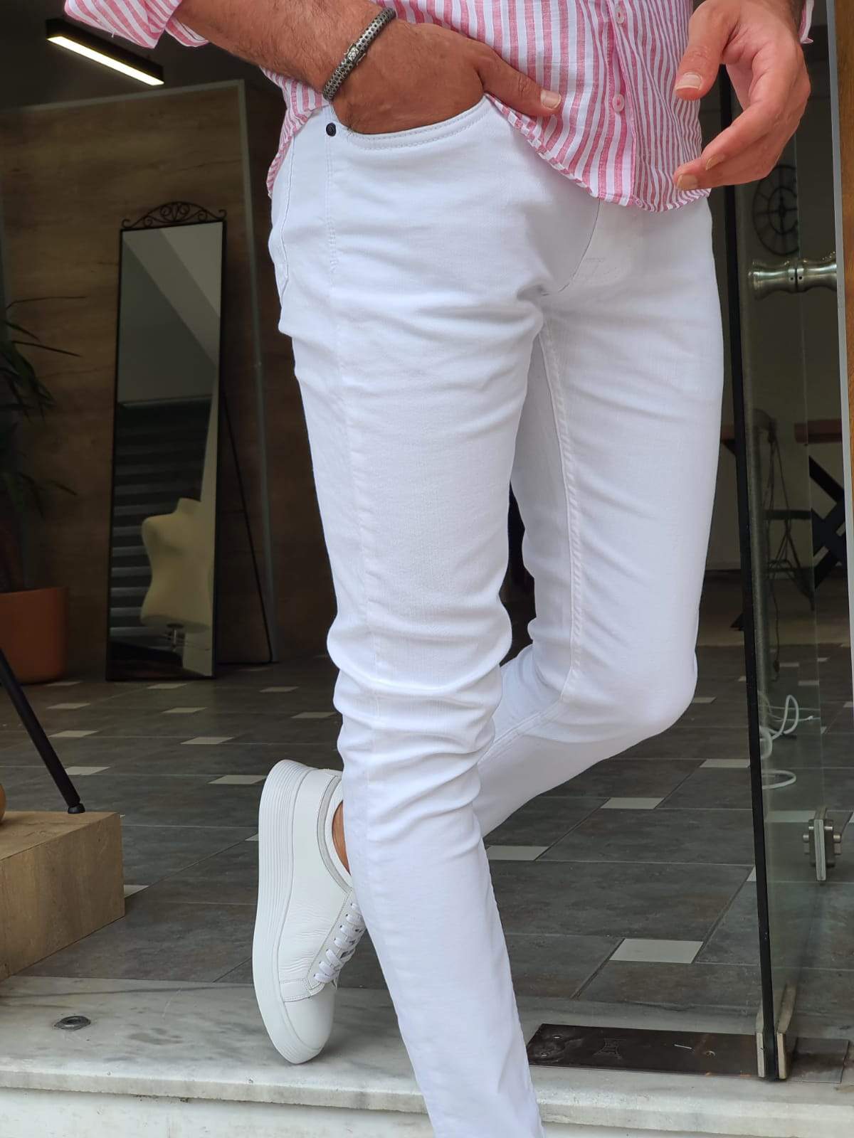 Guarda White Slim Fit Jeans