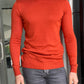 Hamilton Orange Slim Fit Turtleneck Sweater