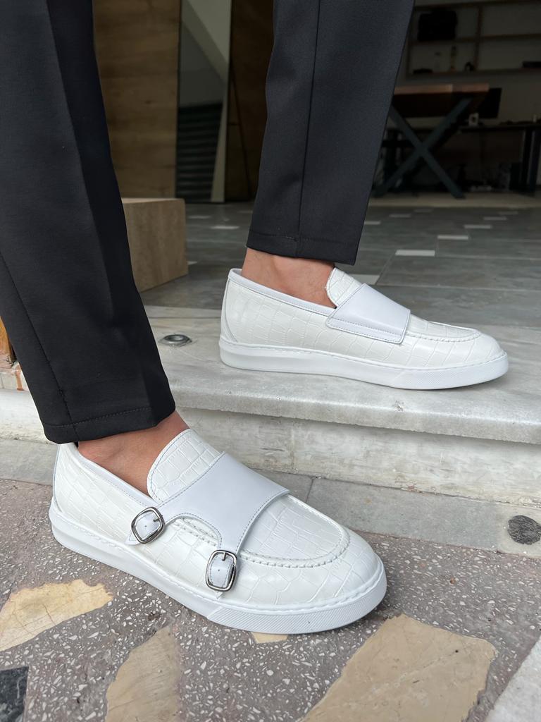 Toluca White Leather Shoes