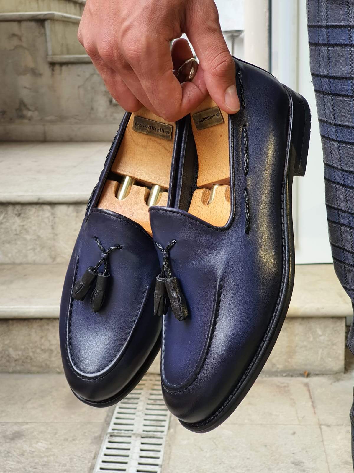 Bern Navy Blue Sardinelli Loafers