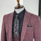 Blake Claret Red Self-Patterned Slim Fit Suit