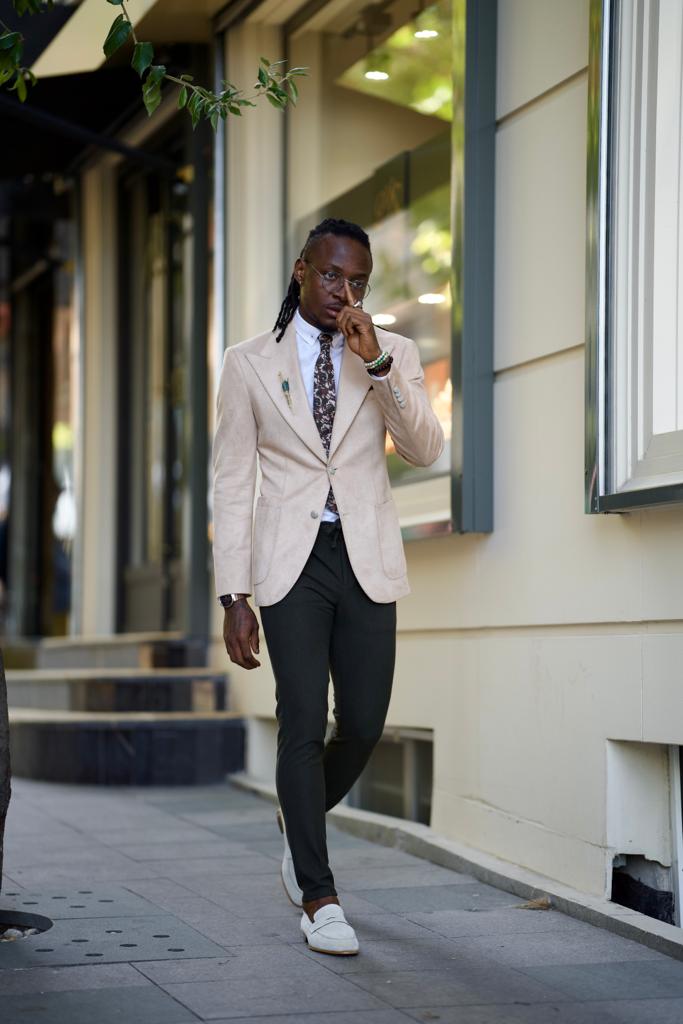 Gallen Beige Slim Fit Blazer