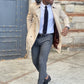 Pistoia Beige Slim Fit Trench Coat