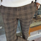 Tresviso Brown Plaid Slim Fit Pants