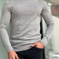 Hamilton Gray Slim Fit Turtleneck Sweater
