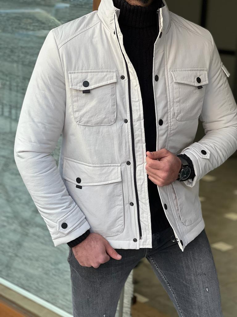 Orlando White Slim Fit Coat