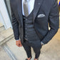 Palma Black Striped Slim Fit Suit