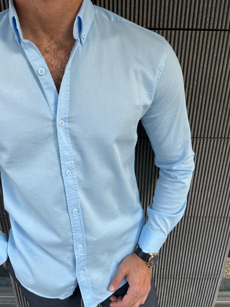 Erik Blue Slim Fit Shirt