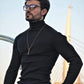 Scilla Black Striped Turtleneck Knitwear