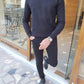 Aachen Black Slim Fit Sweater